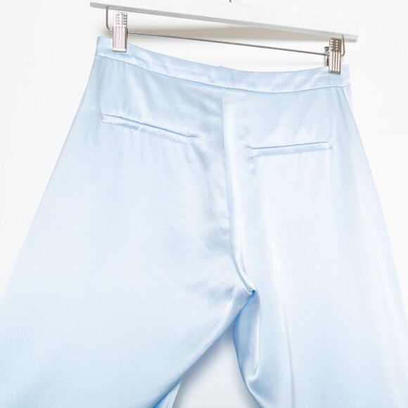 Sablyn Light Blue Silk Wide-Leg Button Fly Pants – Sample Style — Size XS - Picture 7 of 14